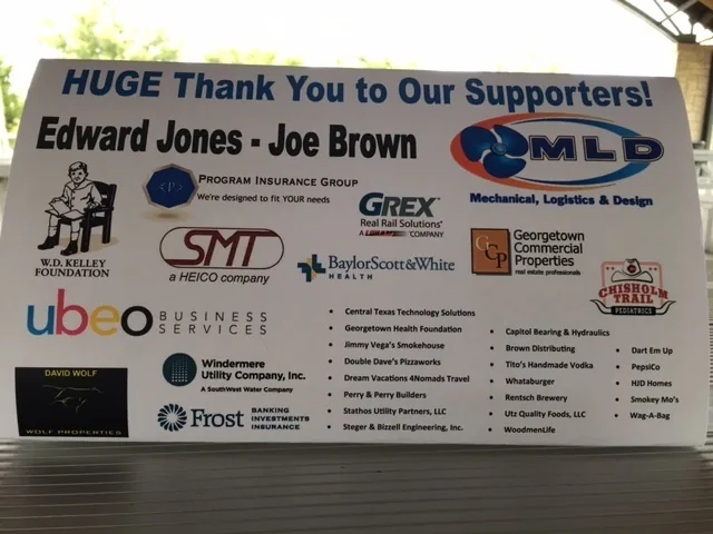 Sponsor banner for the CASA golf tournament sponsored by MLD Services, thanking supporters.